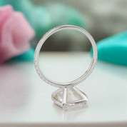 4.0 Ct Cushion Cut Diamond 14k White Gold Halo Engagement Ring-Evani Naomi Jewelry