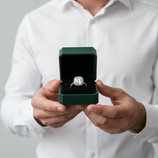 4.0 Ct Cushion Cut Diamond Option14k White Gold Halo Engagement Ring - Evani Naomi Jewelry