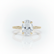 4.0 Ct Oval Cut Diamond OptionSolid Gold Engagement Ring
