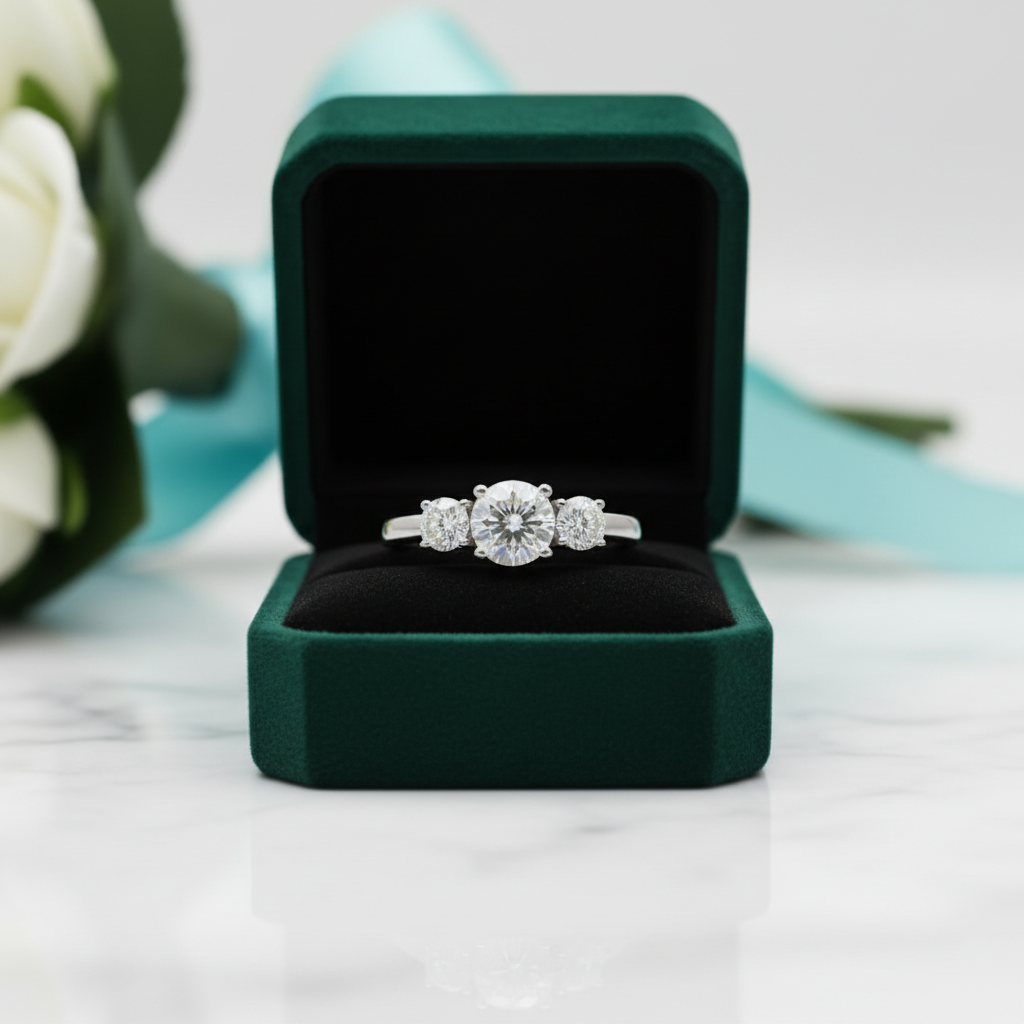 4.0 Ct Three Stone Diamond OptionEngagement Ring