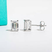 4.0 Cttw Emerald Cut Diamond Stud Earrings-Evani Naomi Jewelry