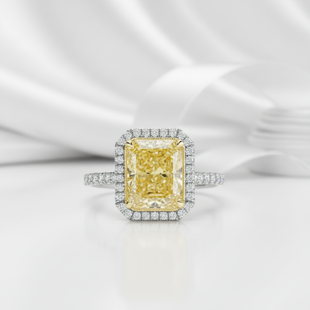 4.0 ct Topaz Radiant Cut Engagement Ring