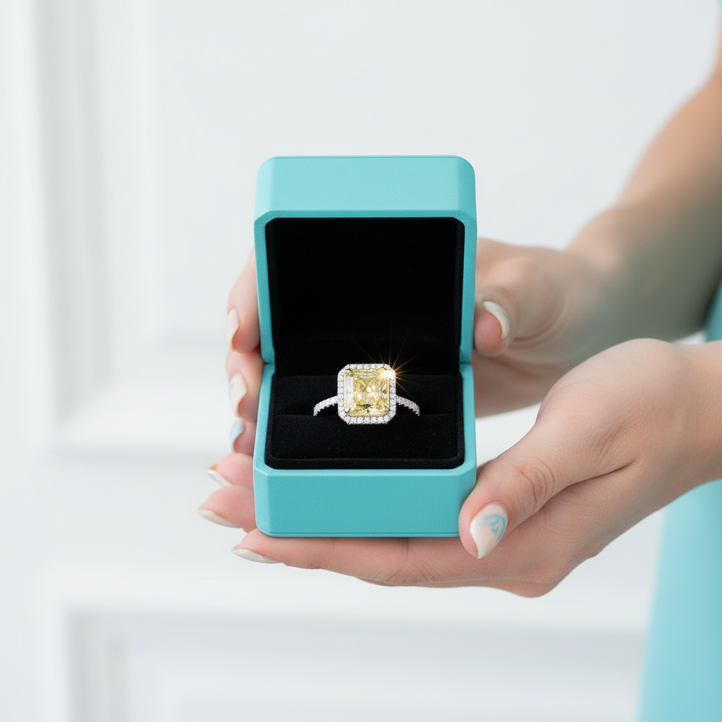 4.0 ct Topaz Radiant Cut Engagement Ring