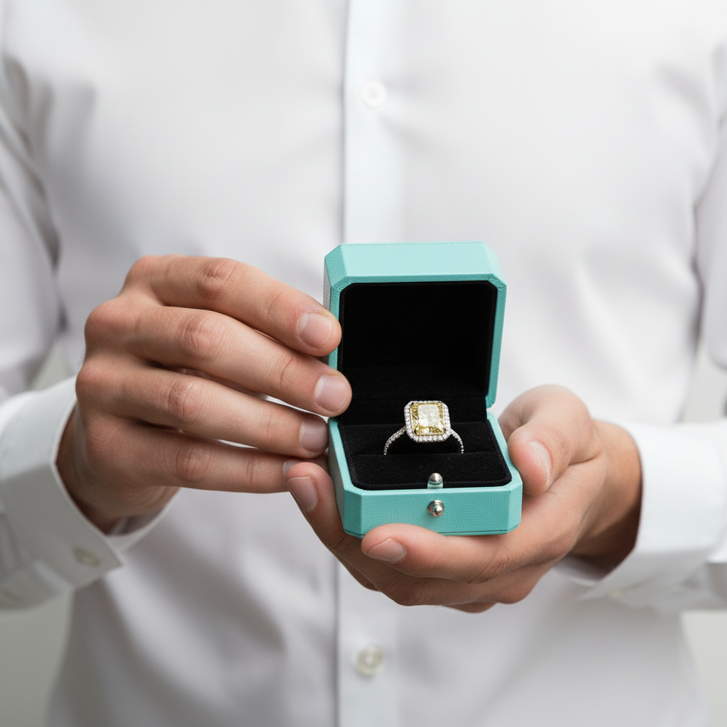 4.0 ct Topaz Radiant Cut Engagement Ring