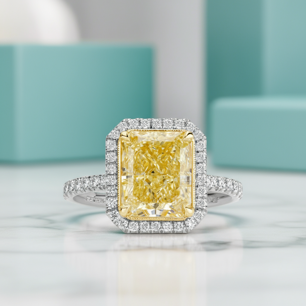 4.0 ct Radiant Cut Diamond 14k White Gold Engagement Ring