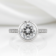 4.0 ct Round Brilliant Cut Diamond Option 14K White Gold Engagement Ring - Evani Naomi Jewelry