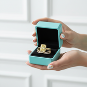 4.5 ct Cushion Cut topaz Gold Wedding Set