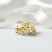 4.5 ct Cushion Cut topaz Gold Wedding Set