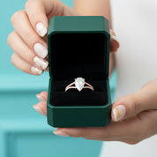 4.50 ct Pear Shaped Diamond Option 14k Rose Gold Engagement Ring - Evani Naomi Jewelry