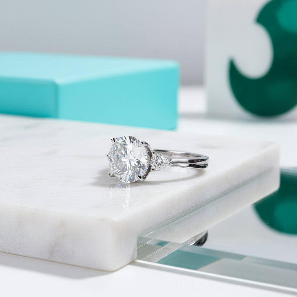 4.6 Ctw Three Stone Diamond Wedding Ring-Evani Jewelry