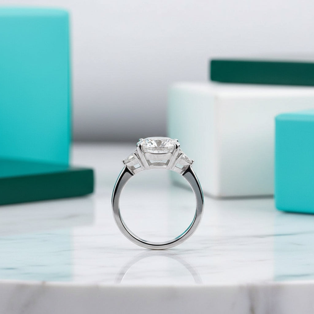 4.6 Ctw Three Stone Diamond Wedding Ring-Evani Jewelry