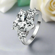 4.90 Ct Heart Cut Three Stone Diamond Engagement Ring-Evani Naomi Jewelry