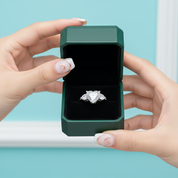 4.90 Ct Heart Cut Three Stone Diamond Option Engagement Ring - Evani Naomi Jewelry