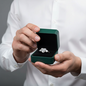 4.90 Ct Heart Cut Three Stone Diamond Option Engagement Ring - Evani Naomi Jewelry