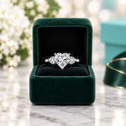 4.90 Ct Heart Cut Three Stone Diamond Option Engagement Ring