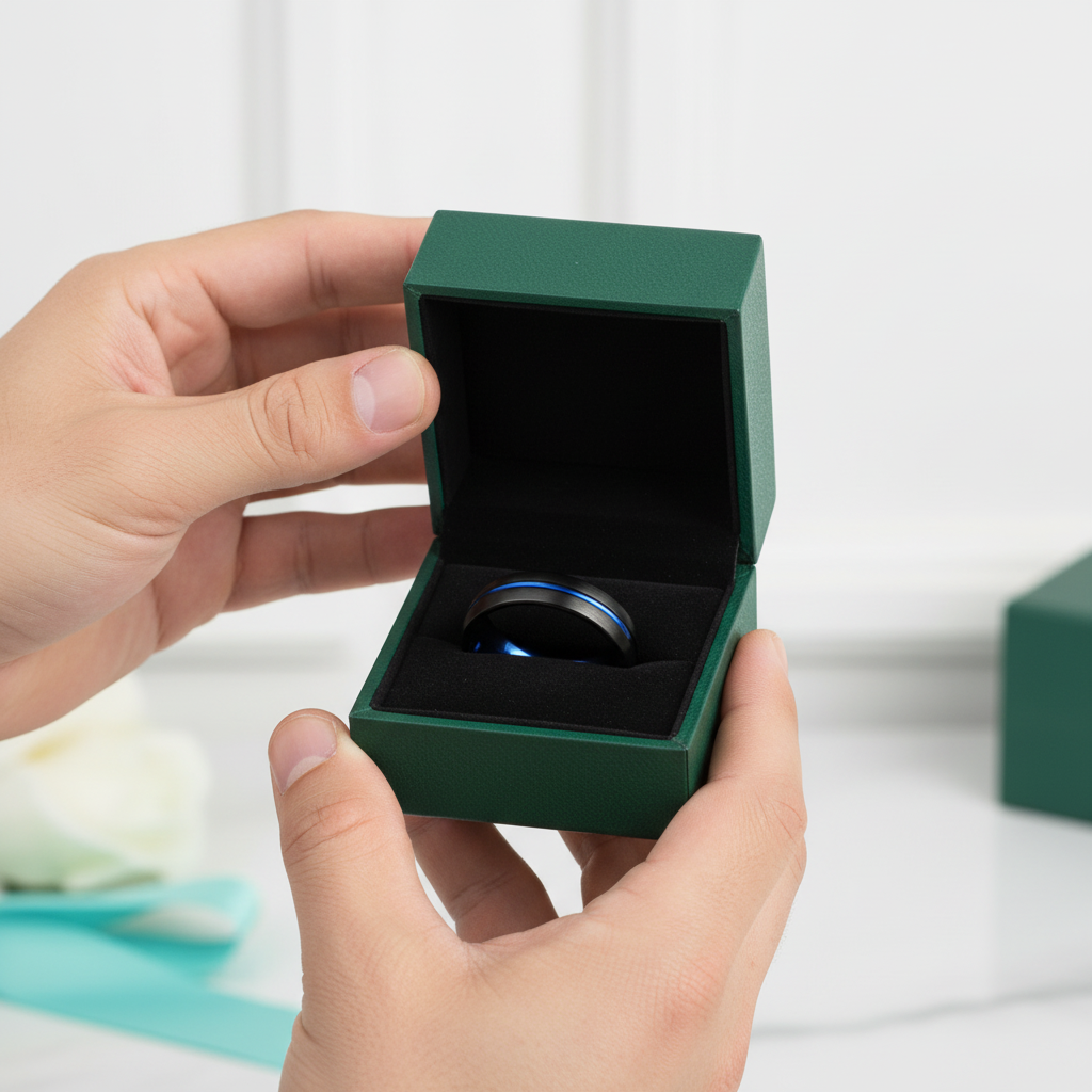 4mm Two-Tone Groove Men's Tungsten Wedding Band - Evani Naomi Jewelry