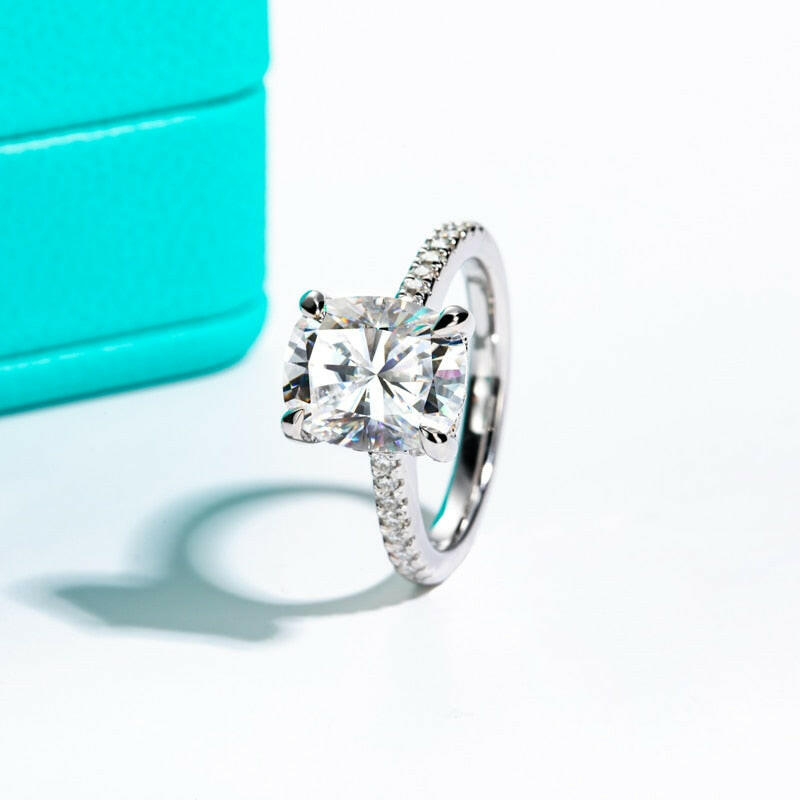 5.0 Ct Cushion Cut Diamond Classic Engagement Ring-Evani Naomi Jewelry