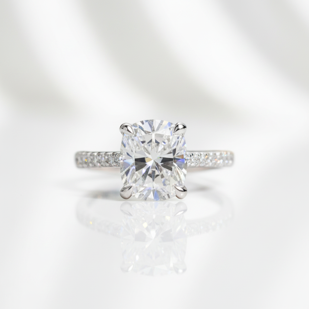 5.0 Ct Cushion Cut Diamond Option Classic Engagement Ring