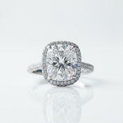 5.0 Ct Cushion Cut Diamond Option Halo Engagement Ring