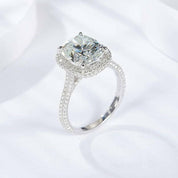 5.0 Ct Cushion Cut Diamond Halo Engagement Ring-Evani Naomi Jewelry