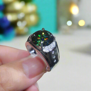 5.0 Ct Green Round Cut Diamond Wedding Band-Evani Naomi Jewelry