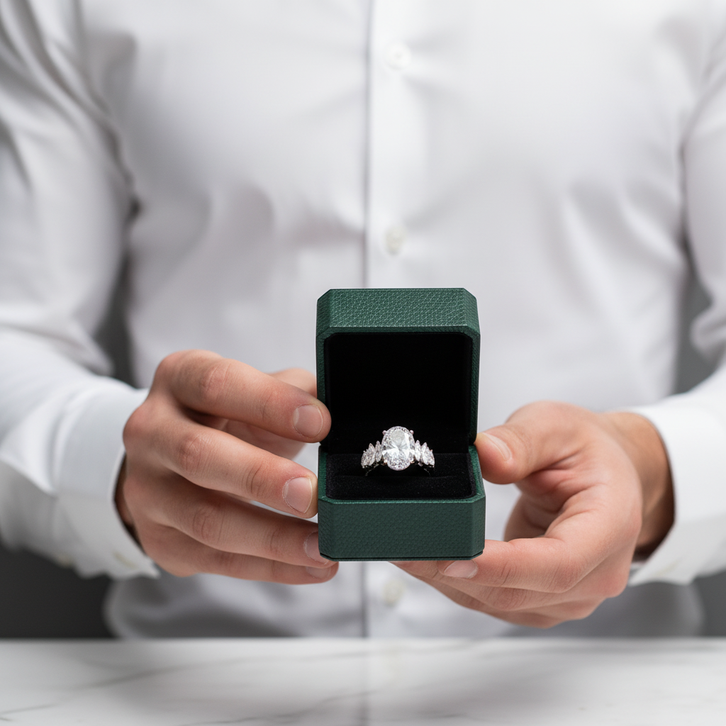 5.0 Ct Oval Cut Diamond Option Engagement Ring