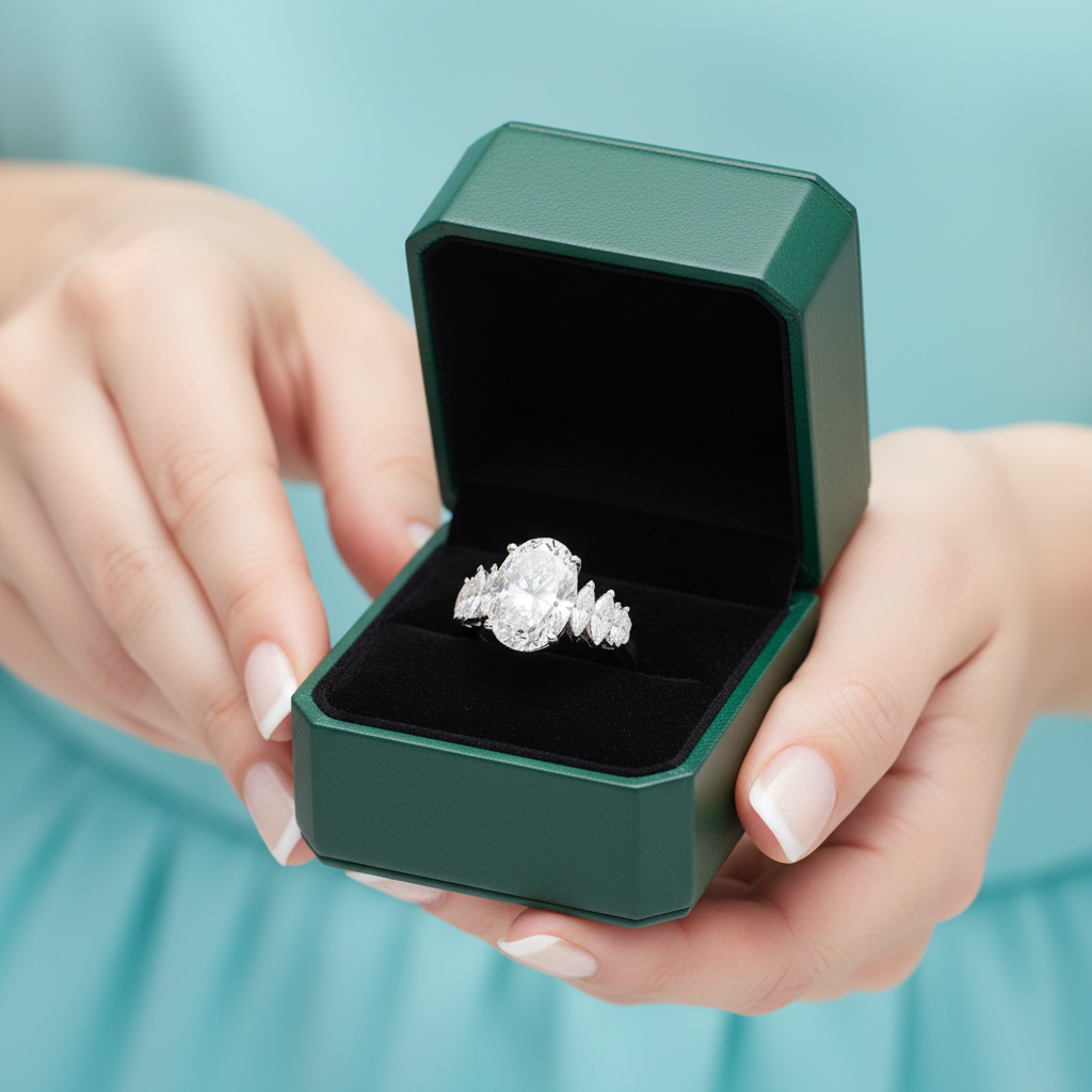5.0 Ct Oval Cut Diamond Option Engagement Ring