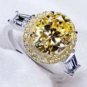 5.0 Ct Oval Cut Yellow Diamond Engagement Ring-Evani Naomi Jewelry