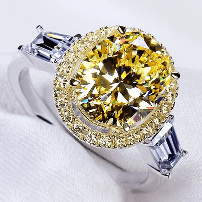 5.0 Ct Oval Cut Yellow Diamond Engagement Ring-Evani Naomi Jewelry