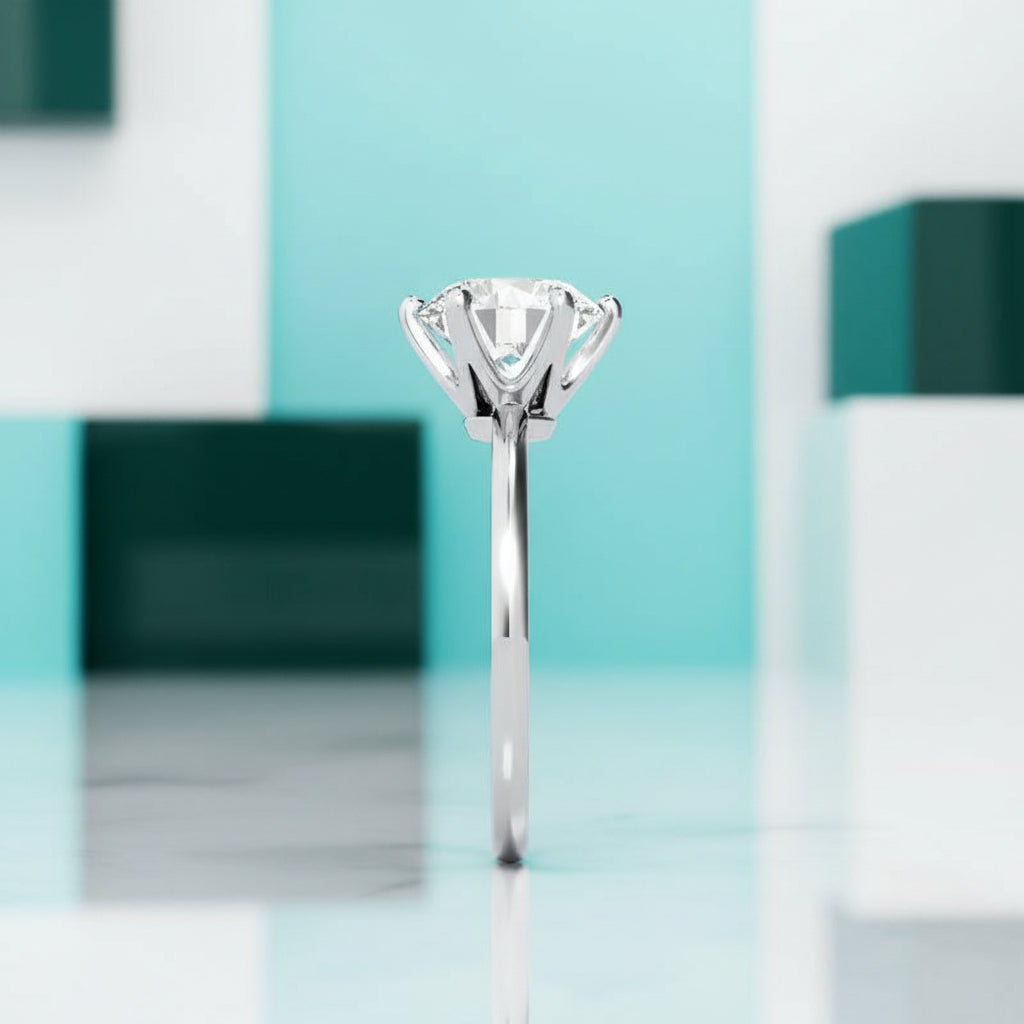 5.0 Ct Round Cut Diamond Engagement Ring-Evani Jewelry
