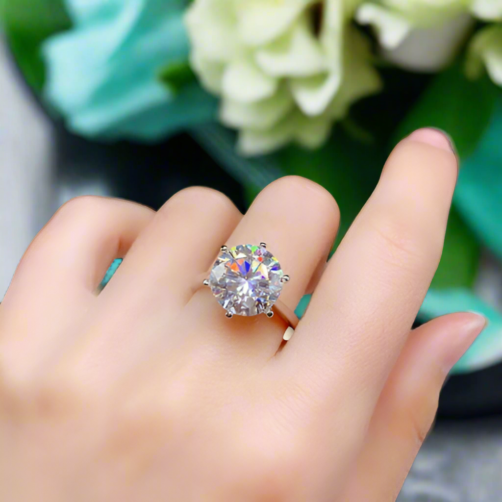 5.0 Ct Round Cut Diamond Solitaire Engagement Ring-Evani Naomi Jewelry