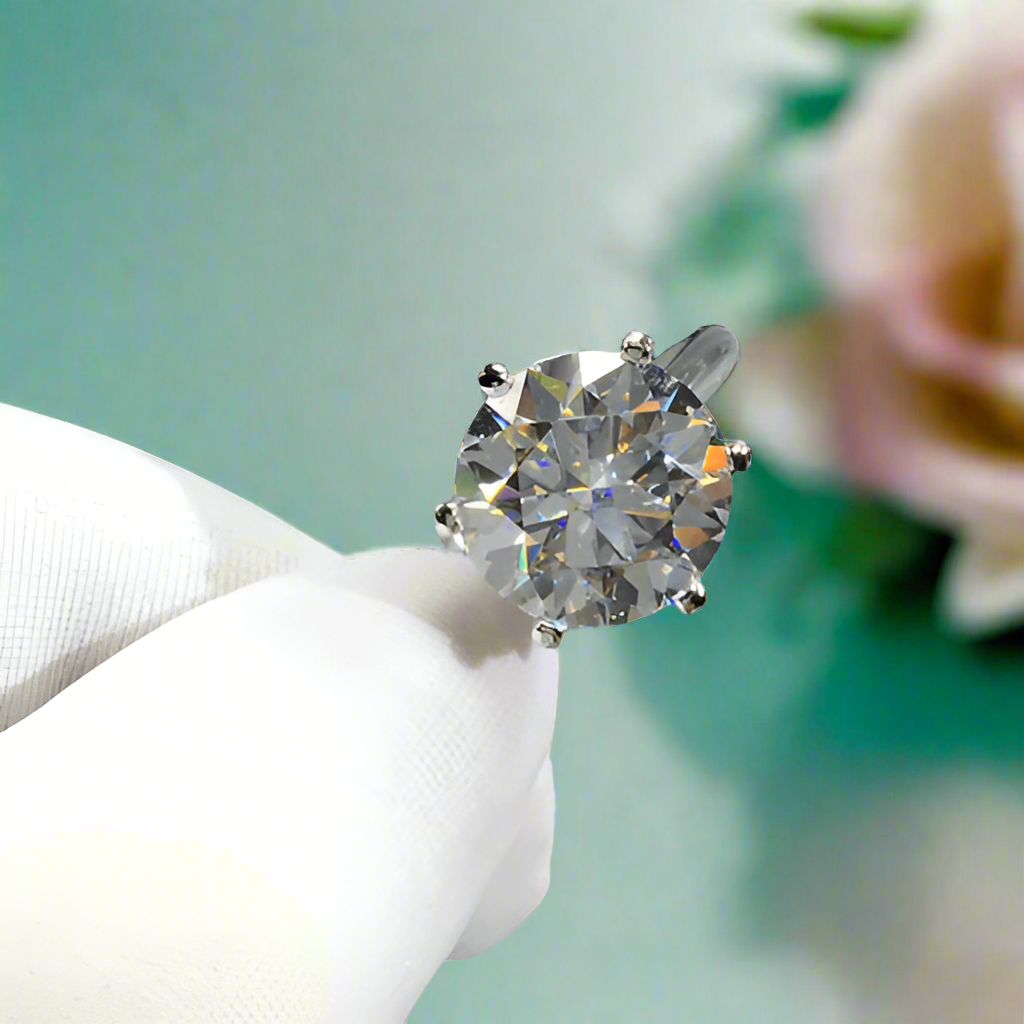 5.0 Ct Round Cut Diamond Solitaire Engagement Ring-Evani Jewelry