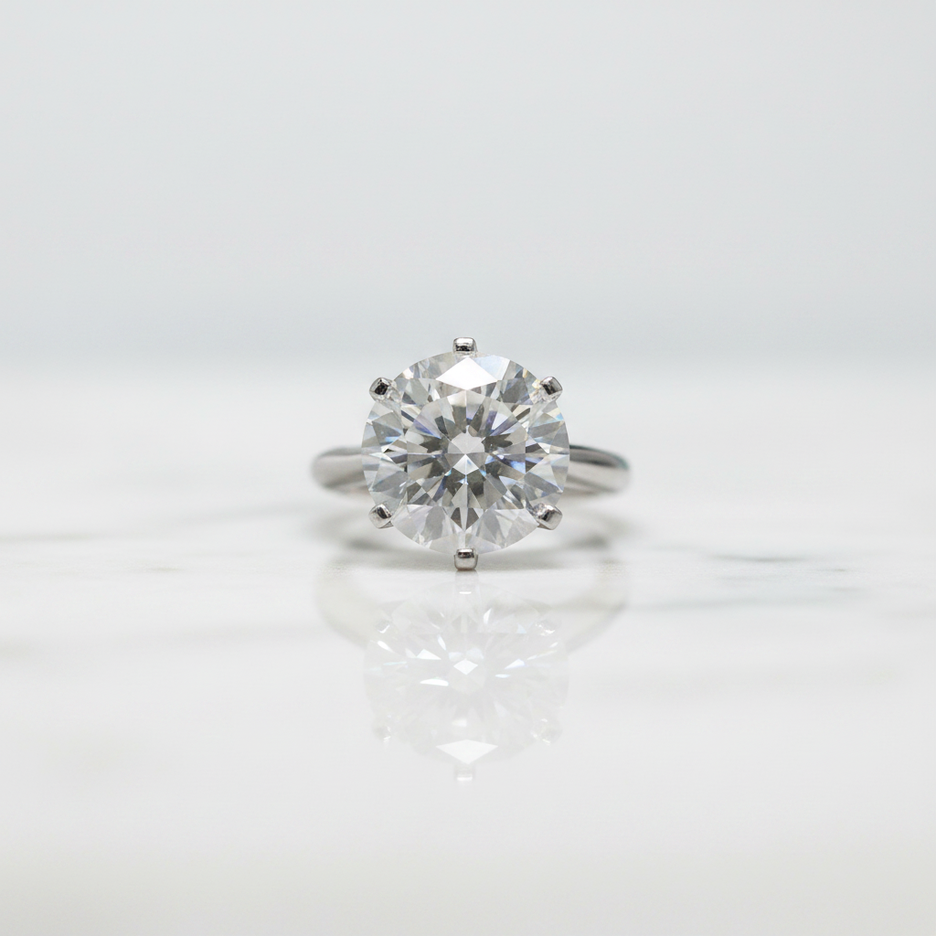 5.0 Ct Round Cut Diamond Option Solitaire Engagement Ring