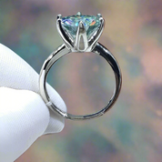 5.0 Ct Round Cut Green Diamond Adjustable Engagement Ring-Evani Naomi Jewelry