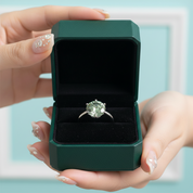 5.0 Ct Round Cut Green Diamond Option Adjustable Engagement Ring