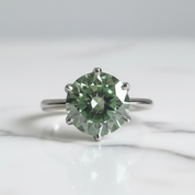 5.0 Ct Round Cut Green Diamond Option Adjustable Engagement Ring