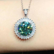 5.0 Ct Round Cut Green Diamond Snowflake Jewelry Set-Evani Naomi Jewelry