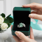 5.0 Ct Round Cut Green Diamond Option Wedding Ring