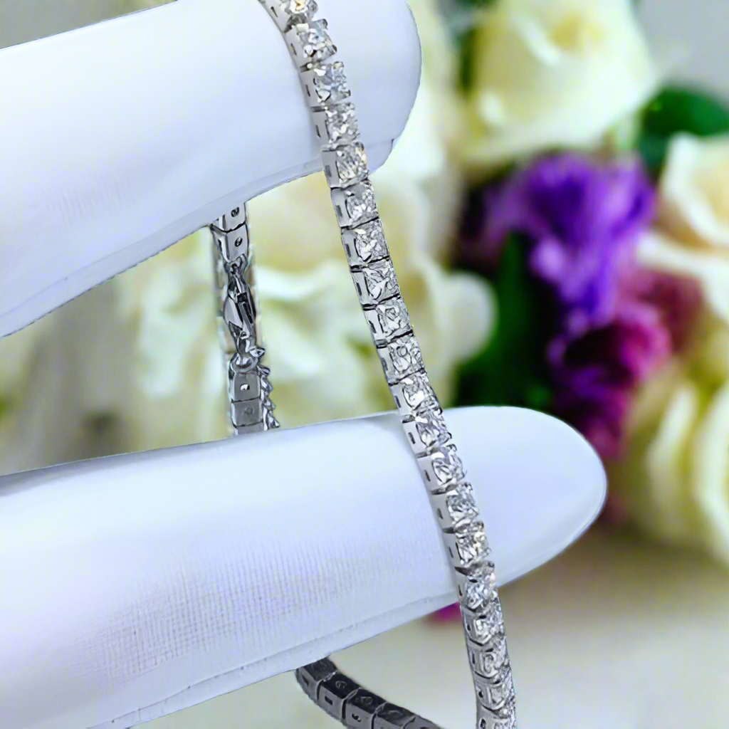 5.0 Ct Round Diamond Chain Beads Bracelet-Evani Naomi Jewelry