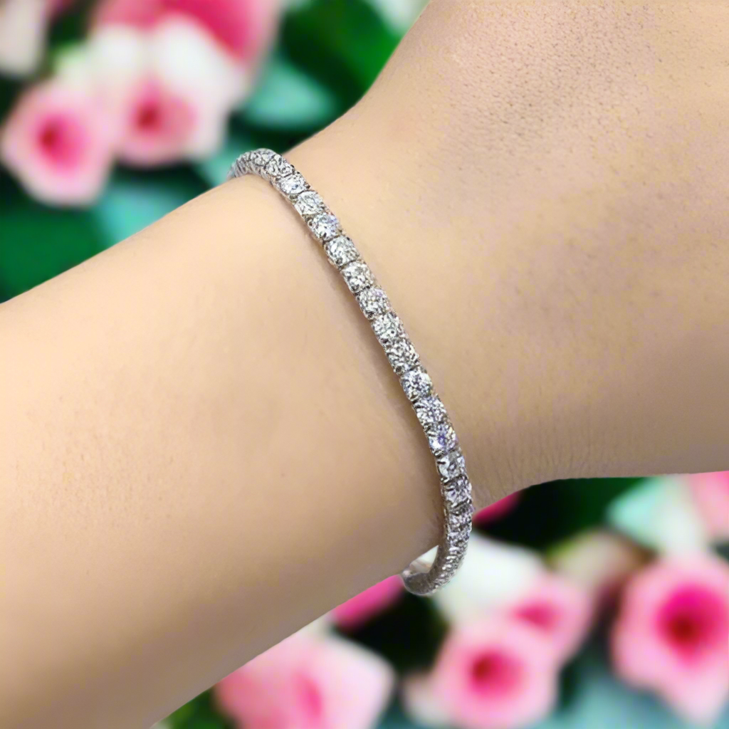5.0 Ct Round Diamond Chain Beads Bracelet-Evani Naomi Jewelry