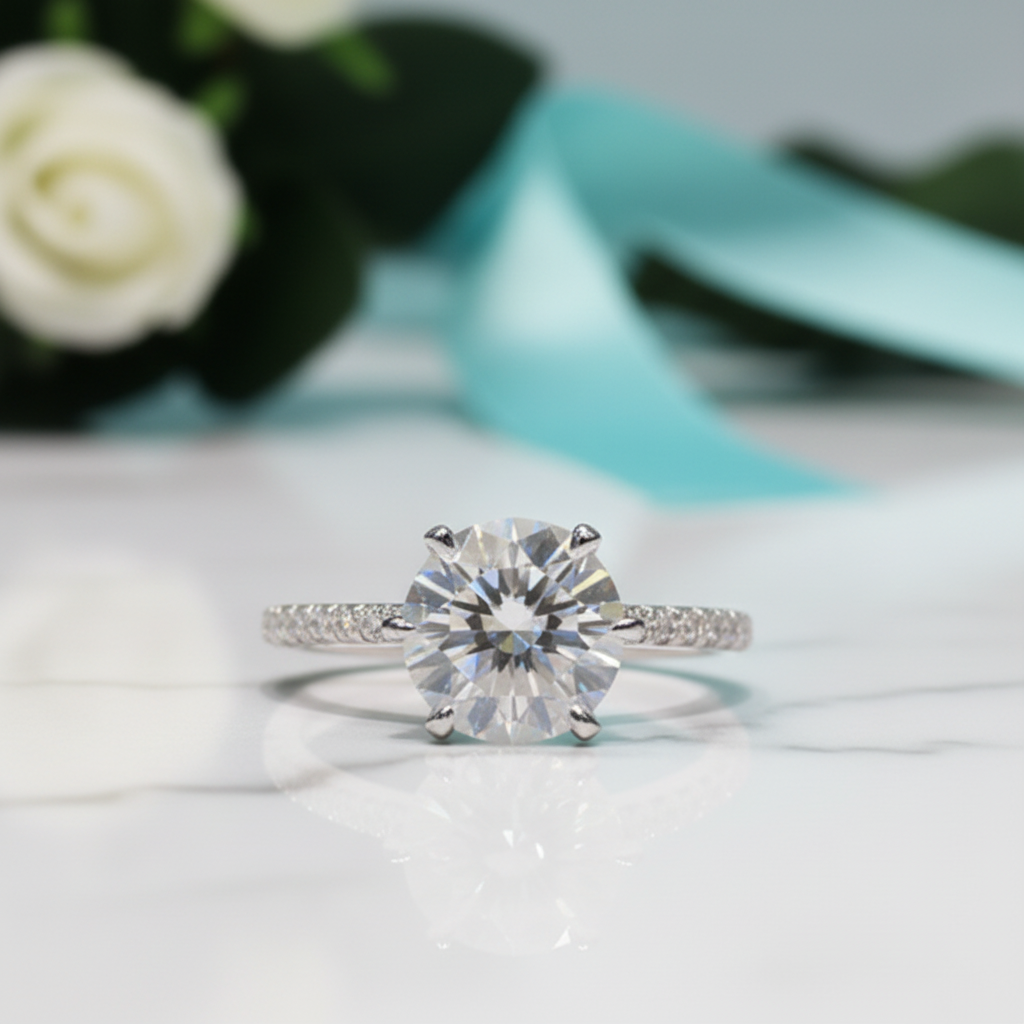 5.0 Ct Round Diamond Classic Wedding Ring-Evani Jewelry