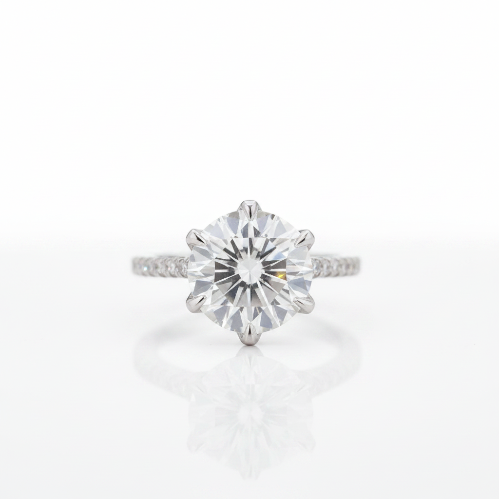 5.0 Ct Round Diamond Option Engagement Ring