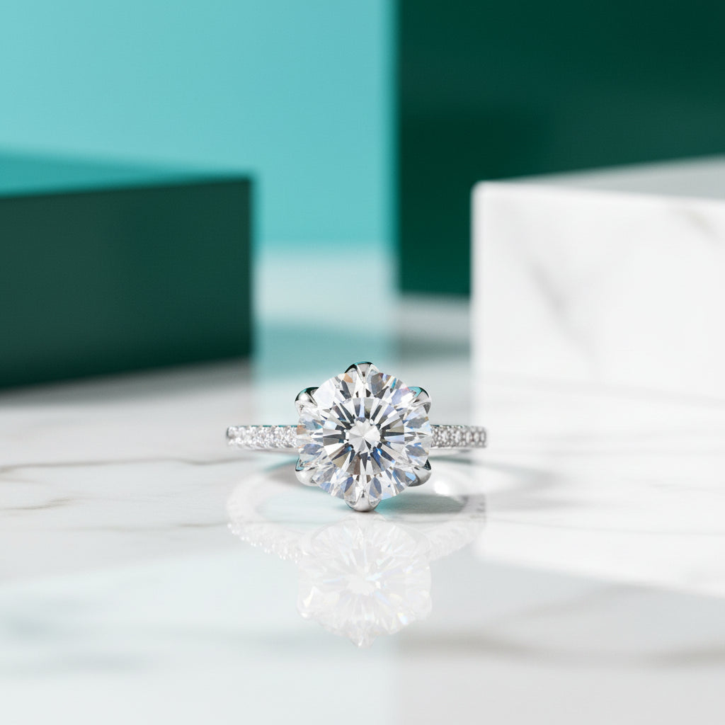 5.0 Ct Round Diamond Option Engagement Ring