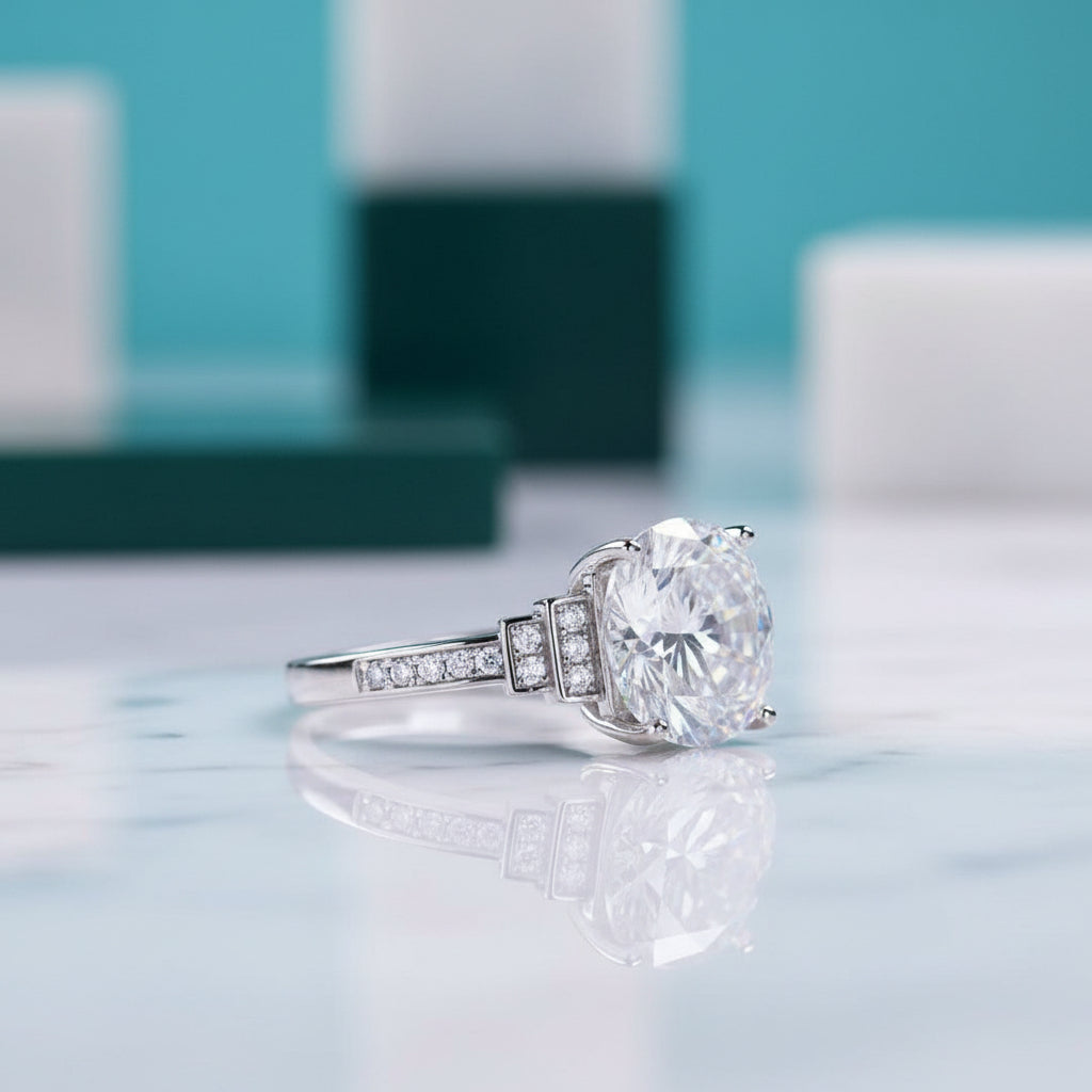 5.0 Ct Round Diamond Engagement Ring-Evani Jewelry