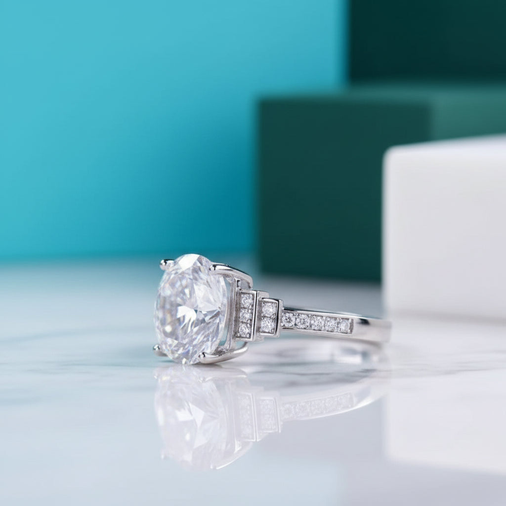 5.0 Ct Round Diamond Engagement Ring-Evani Jewelry