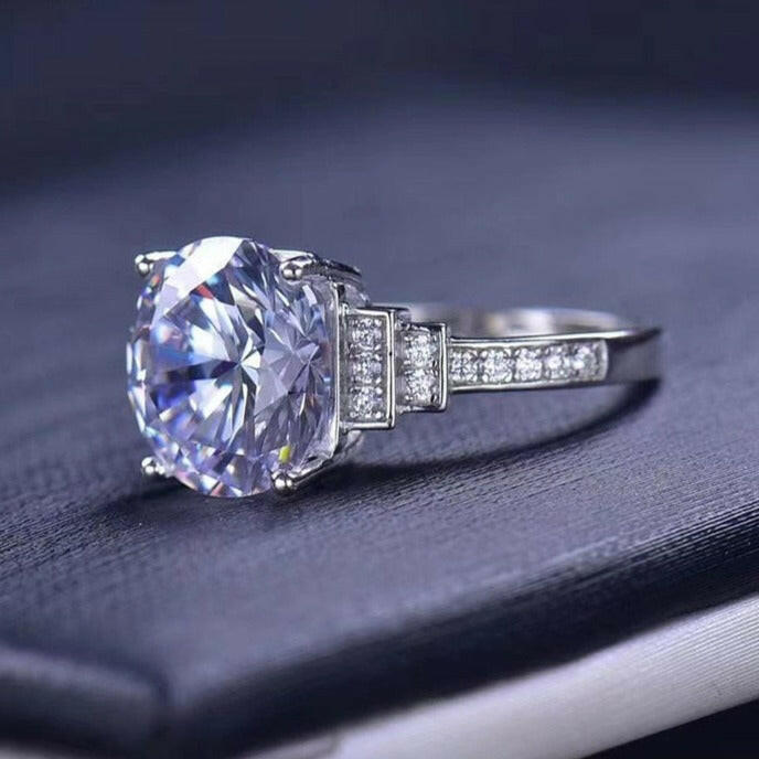 5.0 Ct Round Diamond Engagement Ring-Evani Naomi Jewelry