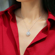 5.0 Ct Round Diamond Necklace with Snowflake-Evani Naomi Jewelry