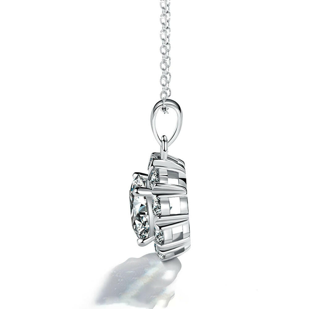 5.0 Ct Round Diamond Necklace with Snowflake-Evani Naomi Jewelry