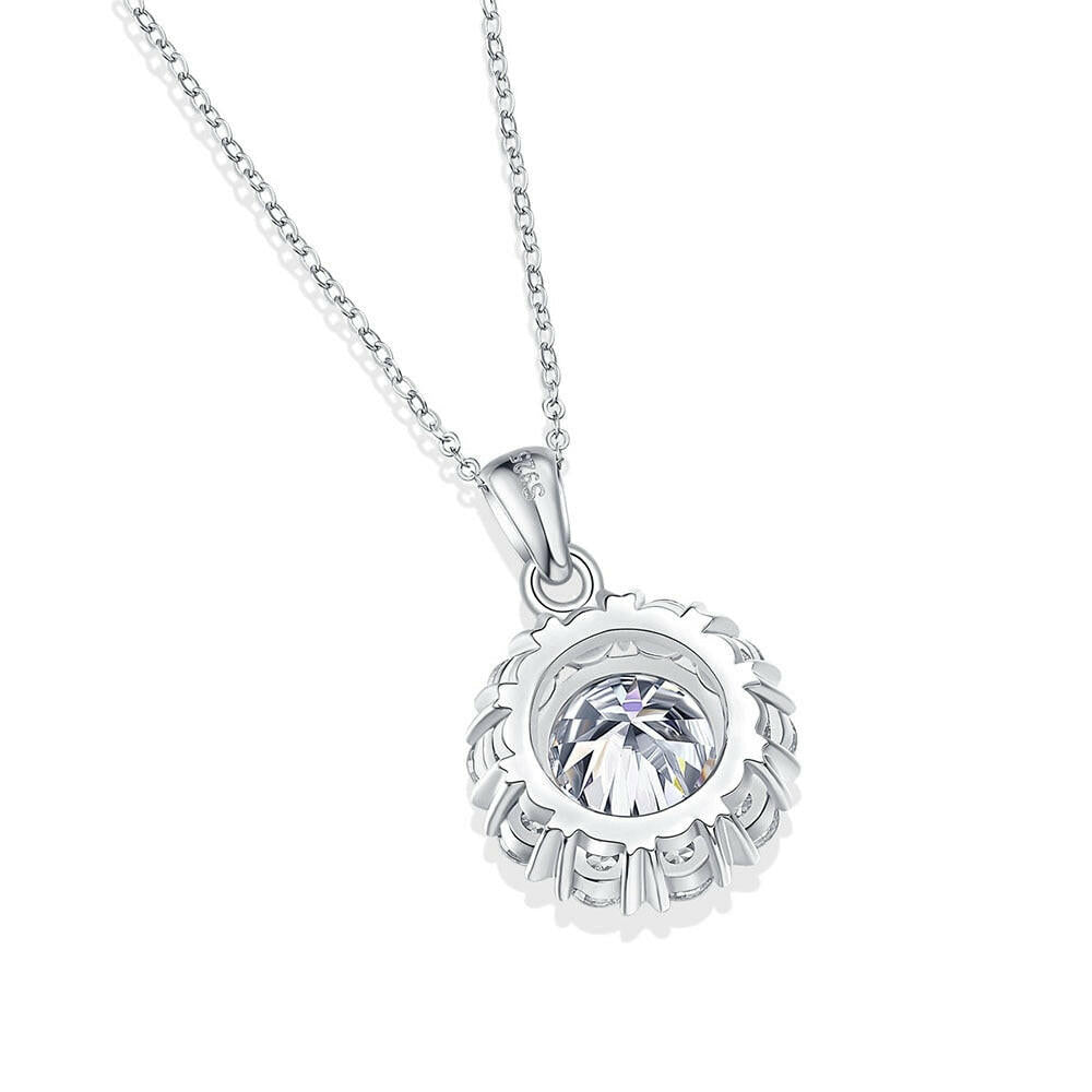 5.0 Ct Round Diamond Necklace with Snowflake-Evani Naomi Jewelry