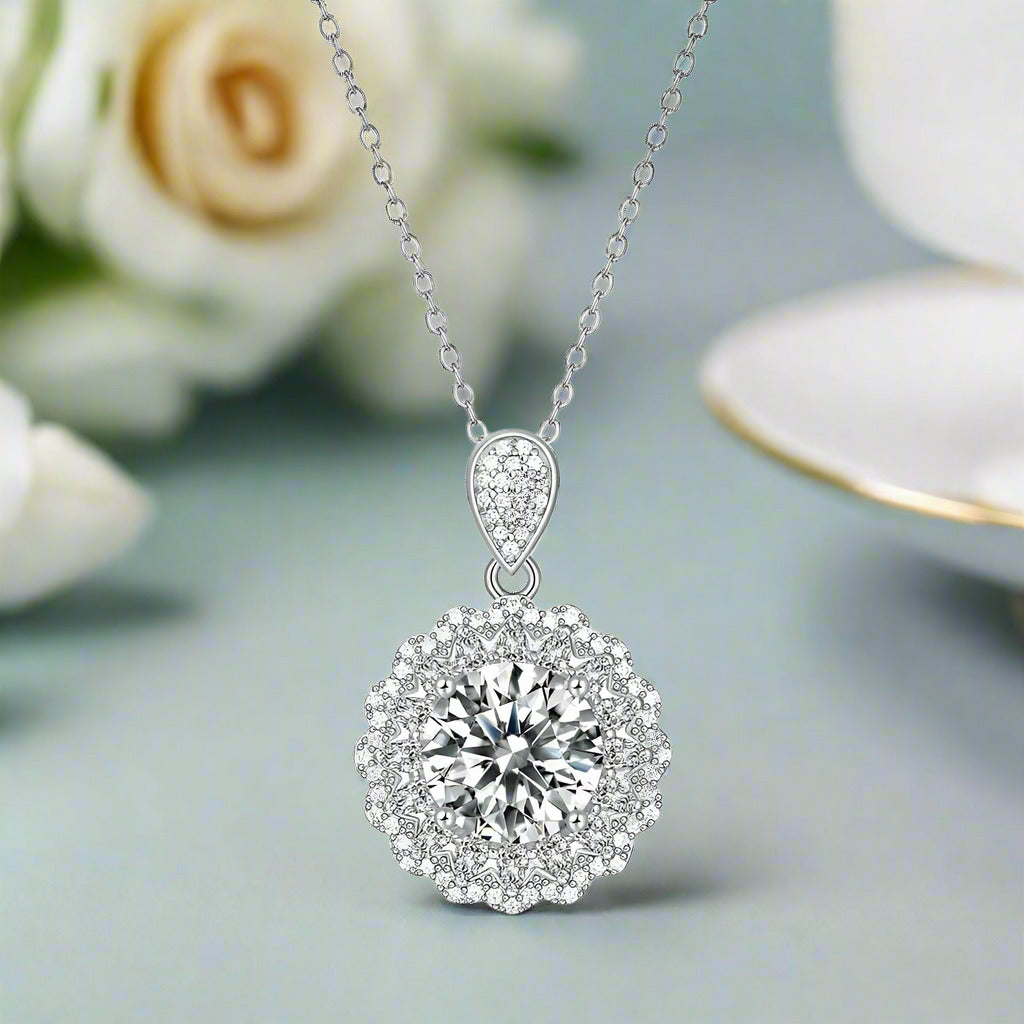 5.0 Ct Round Diamond Pendant Necklace-Evani Naomi Jewelry